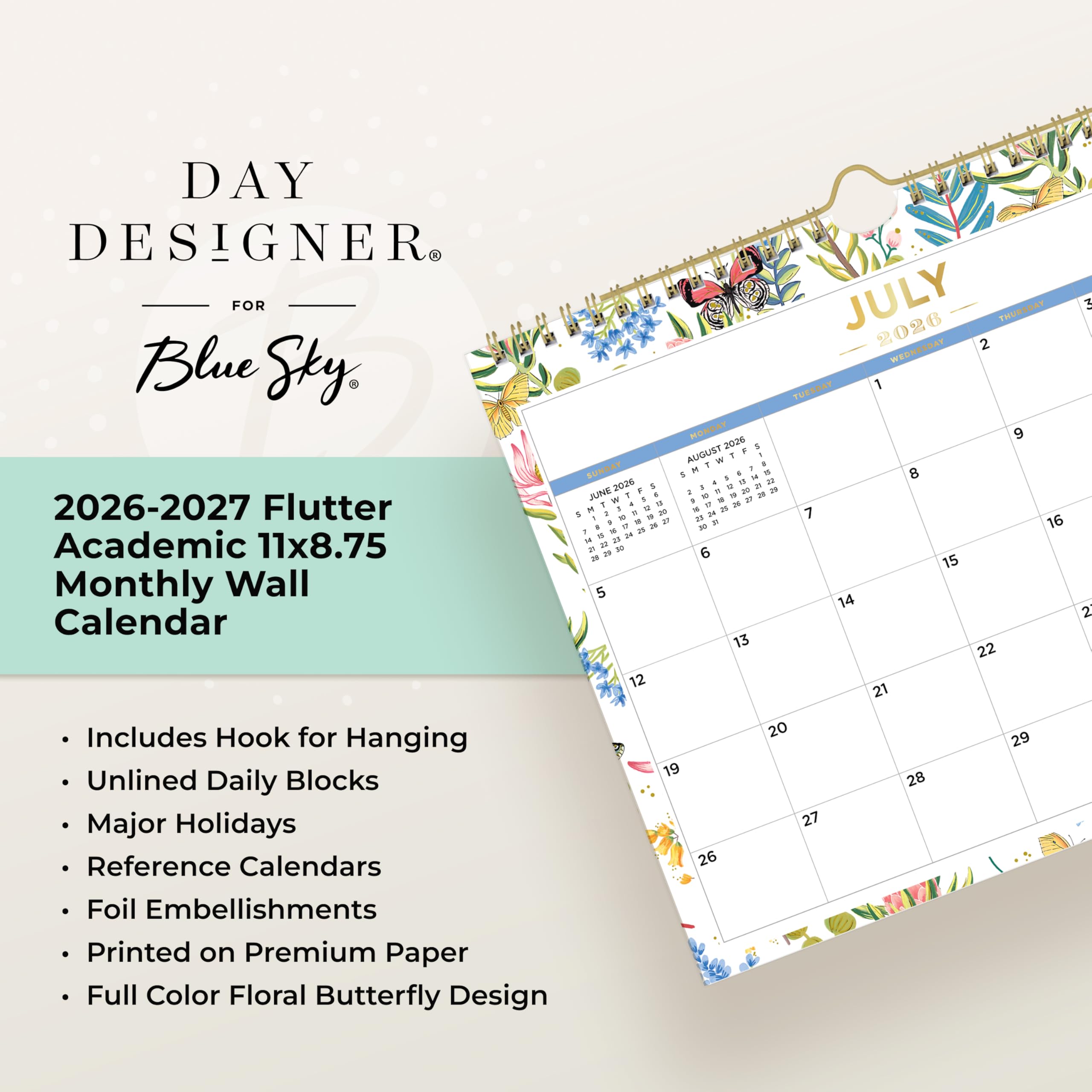 Amazon.com: Blue Sky Day Designer 2026-2027 Monthly Academic Year